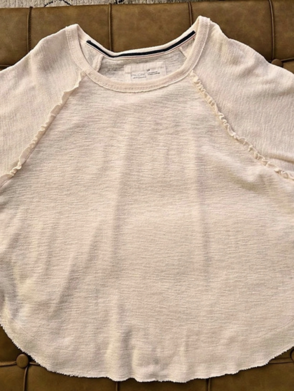 Pilcro Long Sleeve Top in White Size Large